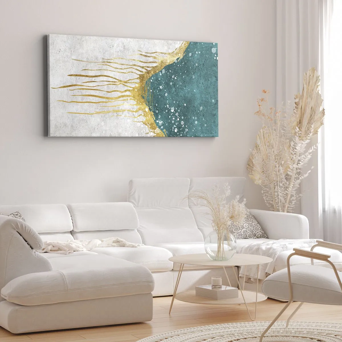 Bild auf Leinwand - Leinwandbild - Goldene Flut - 90x30 cm