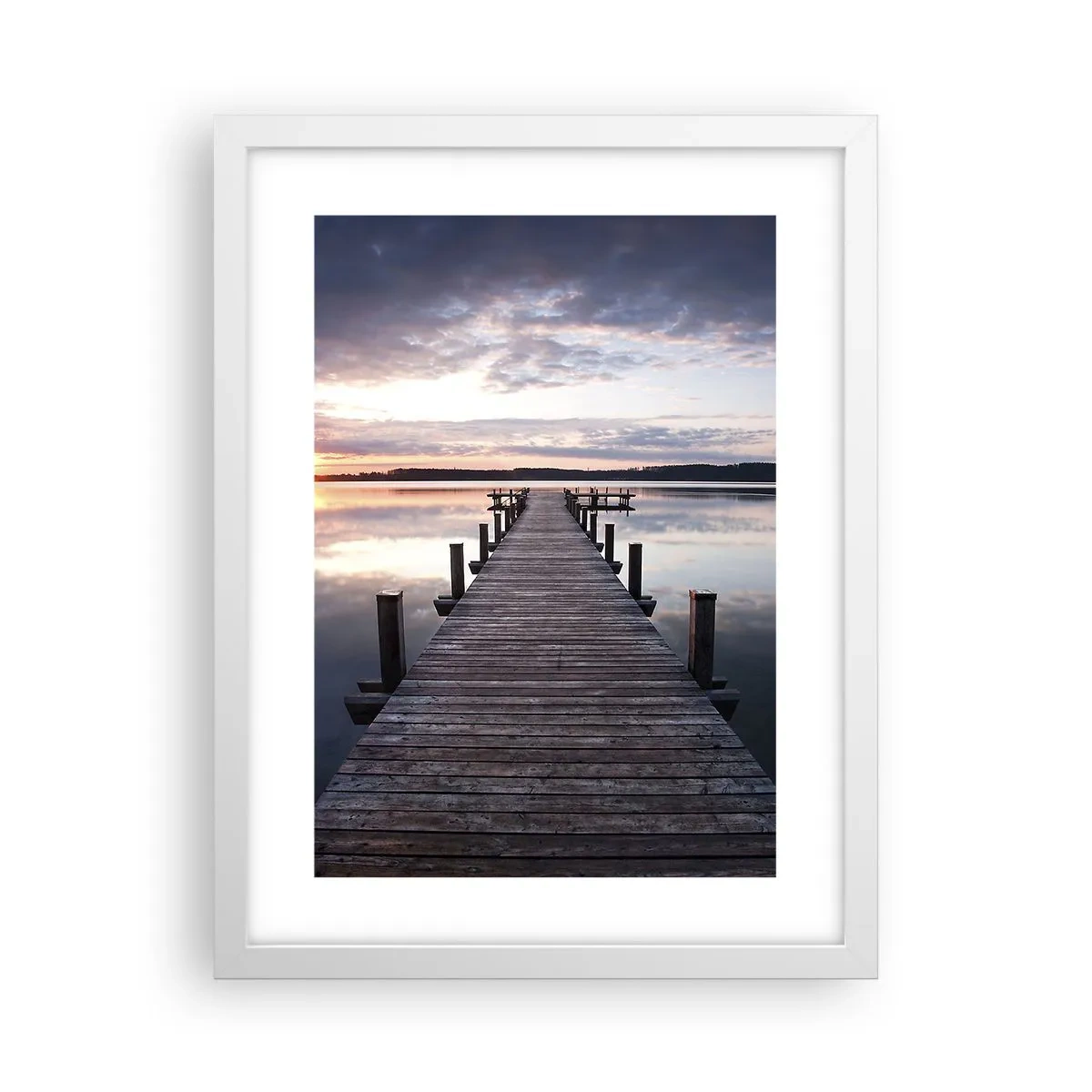 Poster in einem weißen Rahmen - Eine stille Grenze zwischen Tag und Nacht - 30x40 cm