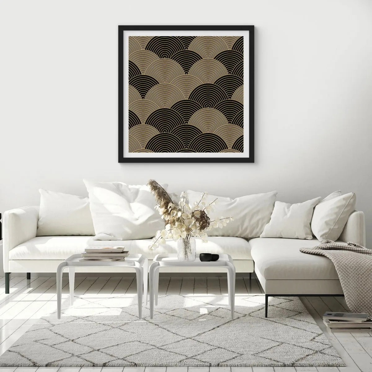 Poster in einem schwarzem Rahmen - Einheit in der Vielfalt - 40x40 cm