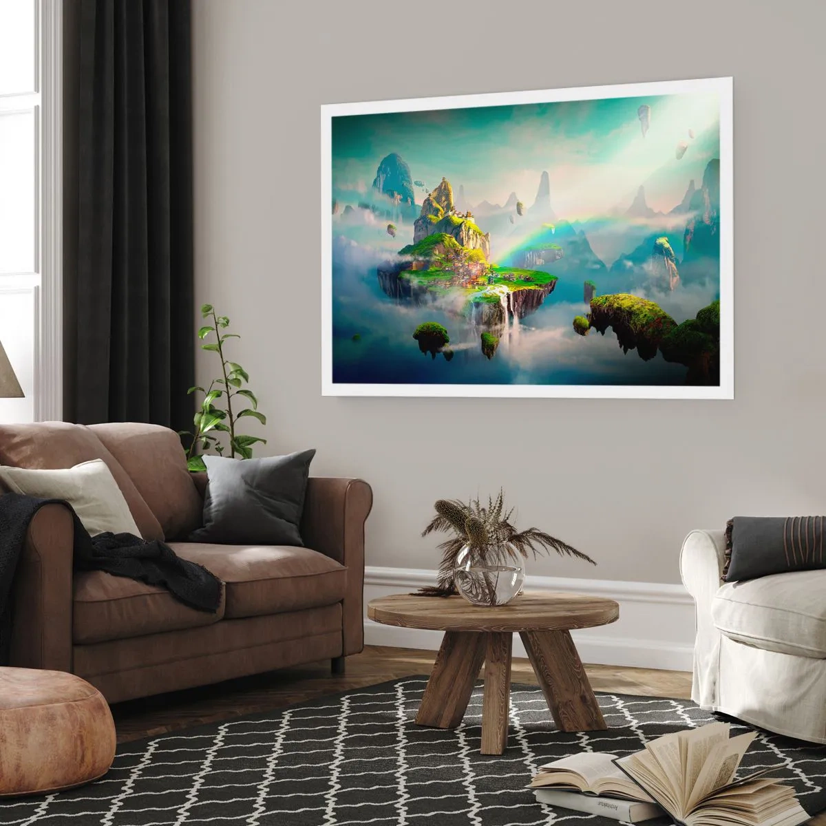 Poster - Mitten am Himmel - glückliche Inseln - 50x40 cm