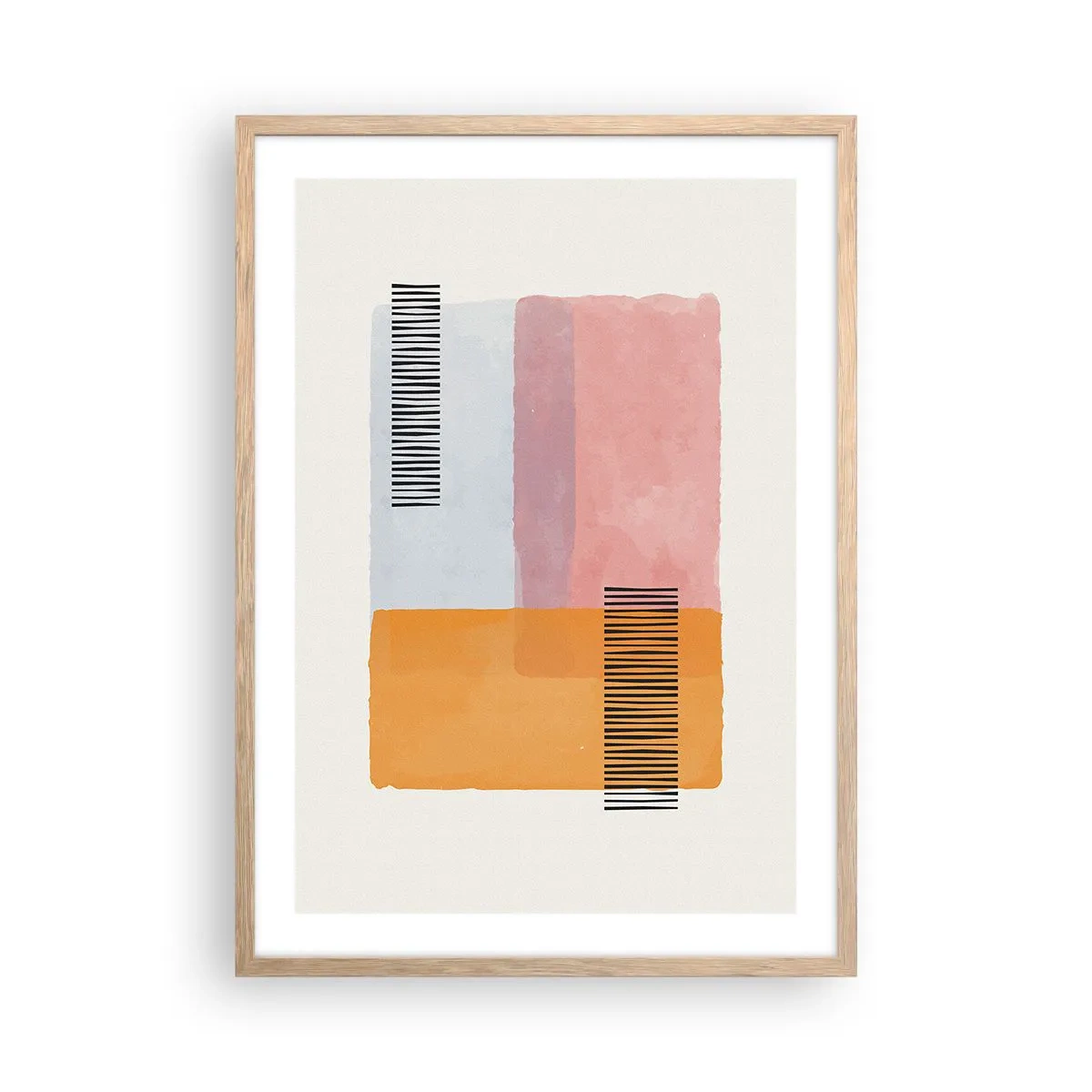 Poster in einem Rahmen aus heller Eiche - Von Ecke zu Ecke - 50x70 cm