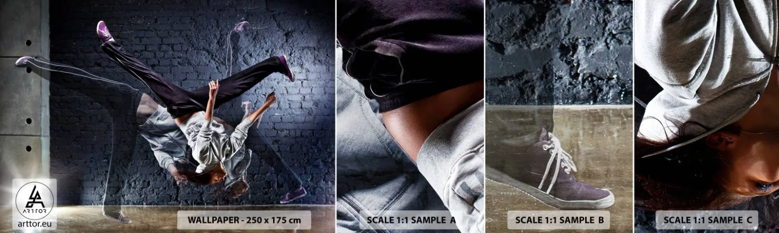 Fototapetenmuster Standard Eco - Straßenstar - Tanzen, Menschen, Tänzer - 100x30 cm