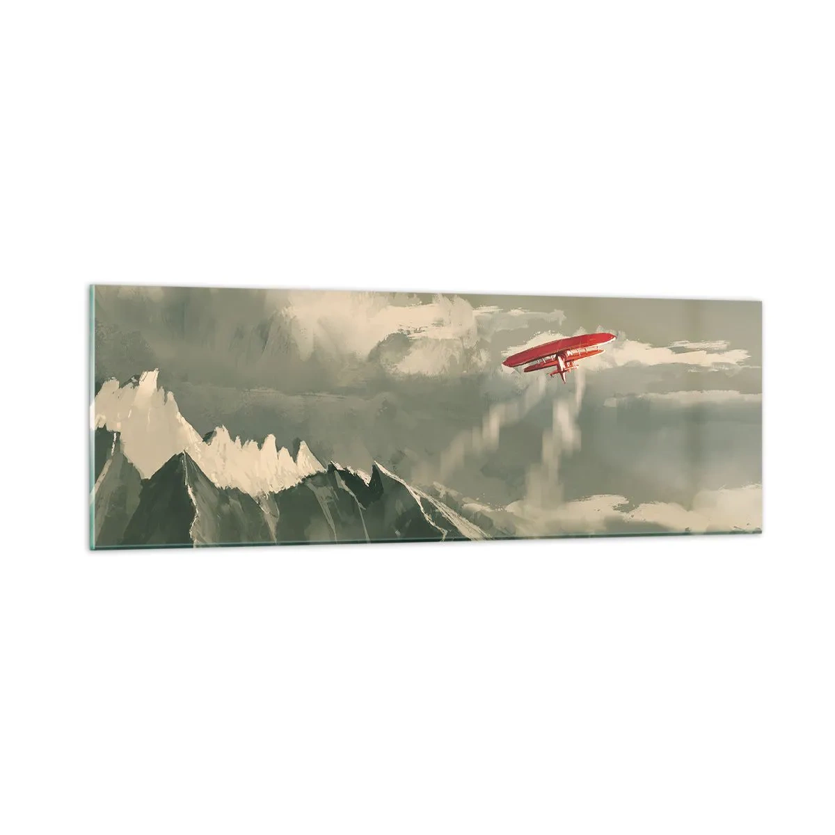 Glasbild - Bild auf glas - Furchtloser Pionier - 90x30 cm