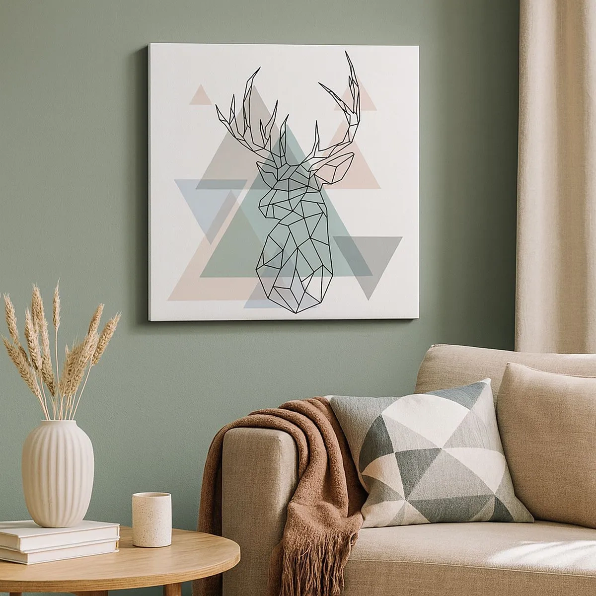 Bild auf Leinwand - Leinwandbild - In einem geometrischen Wald - 30x30 cm