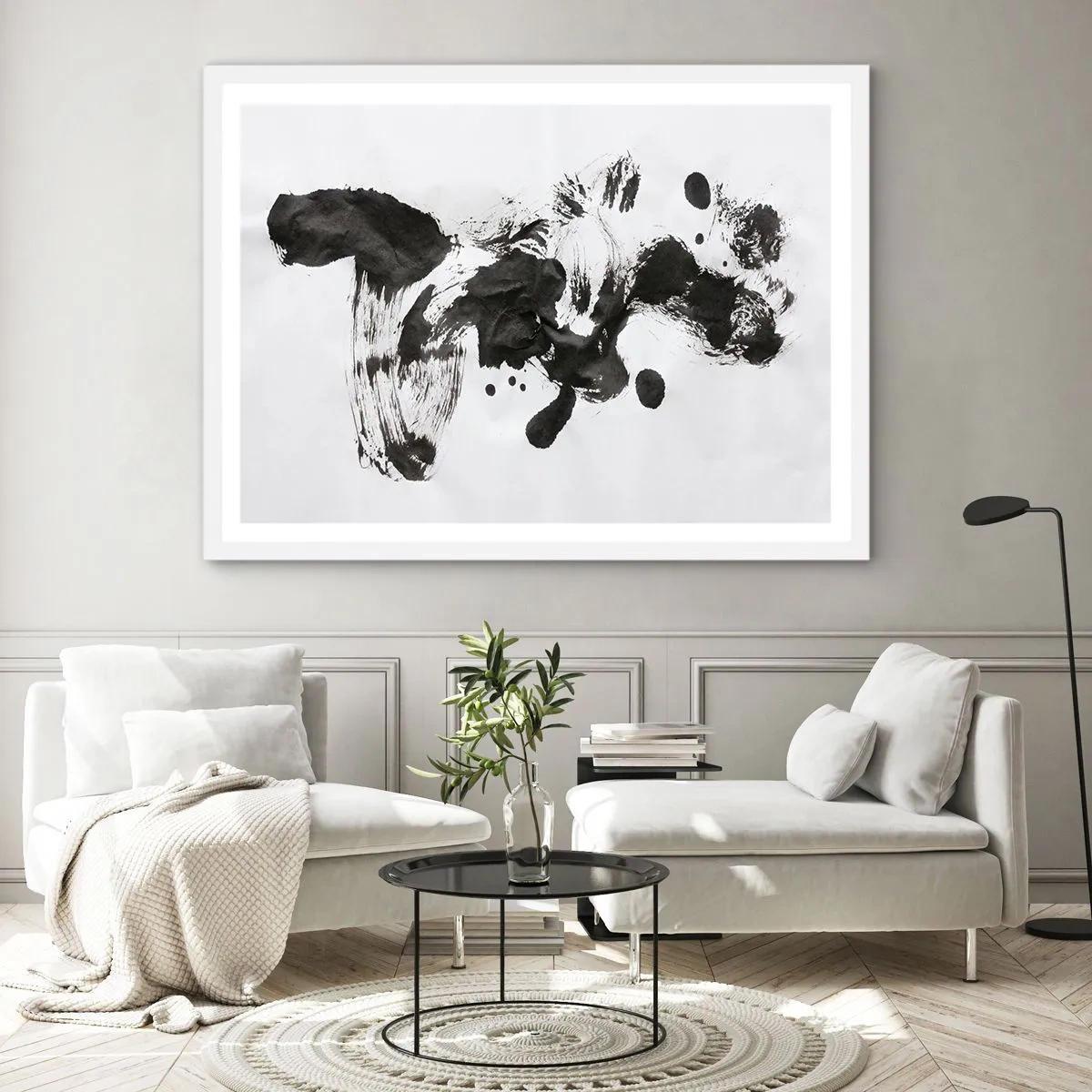 Poster in einem weißen Rahmen - Obwohl das Wahnsinn ist, steckt darin eine Methode? - 100x70 cm