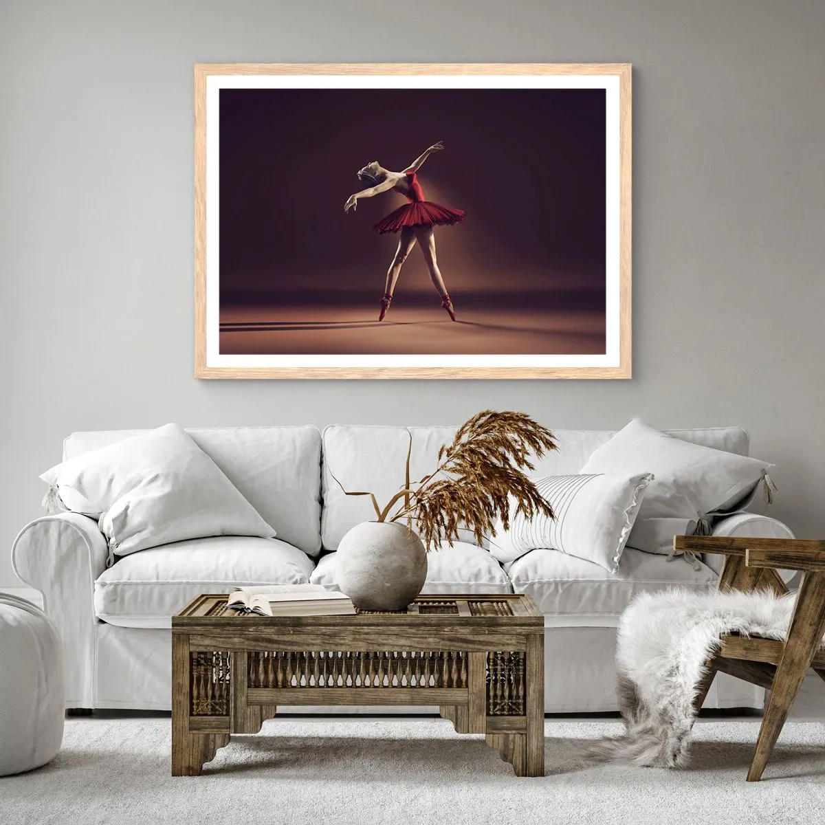 Poster in einem Rahmen aus heller Eiche - Eine Primaballerina - 40x30 cm