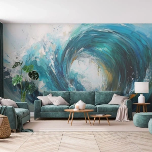 Fototapete Premium Canvas - Meeresportal - Ozean, Welle, Stück - 350x256 cm