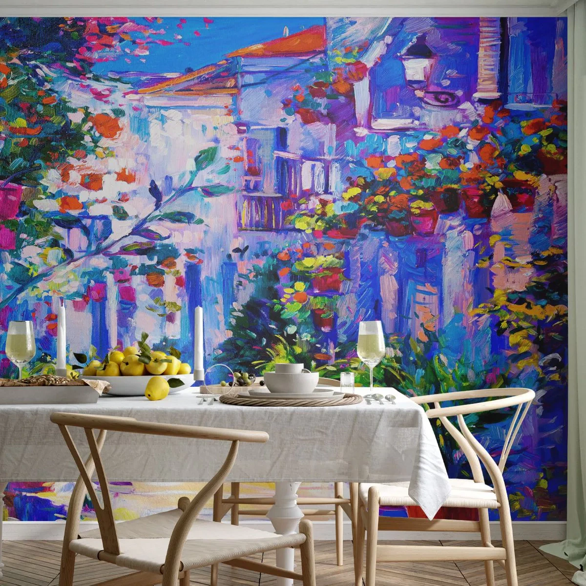 Fototapete Premium Canvas - Impresja - eine italienische Straße - Stadt, Die Architektur, Italien - 350x256 cm