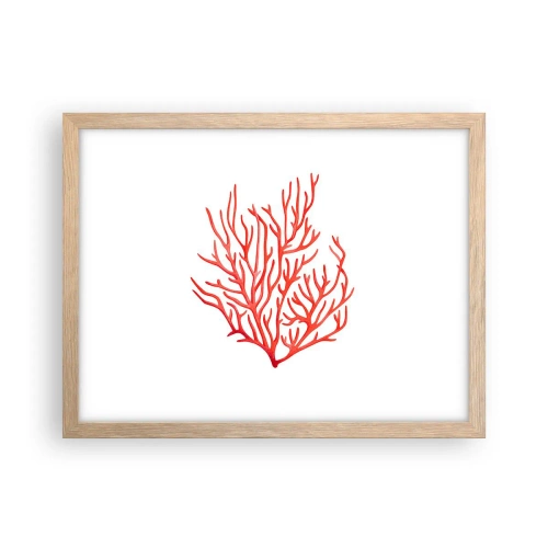 Poster in einem Rahmen aus heller Eiche - Korallenfiligran - 40x30 cm