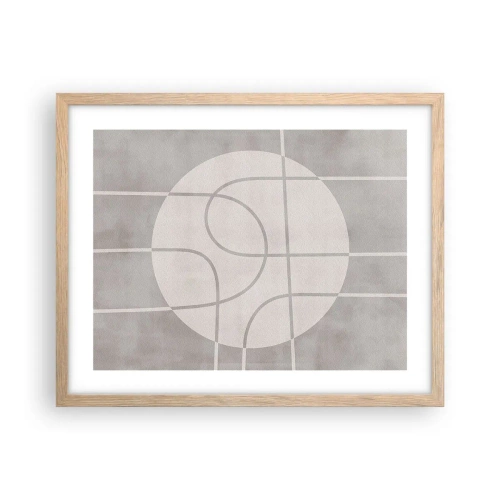 Poster in einem Rahmen aus heller Eiche - Kreisförmig und geradeaus - 50x40 cm