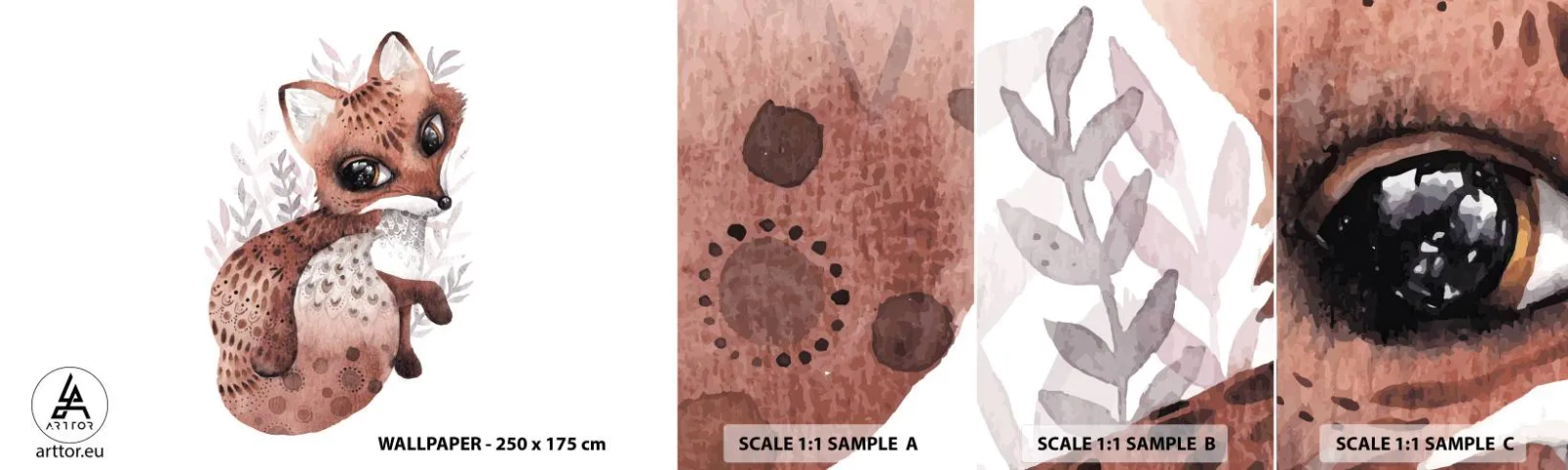 Fototapetenmuster Standard Eco - Einfach lieben - Für Kinder, Fuchs, Märchen - 100x30 cm