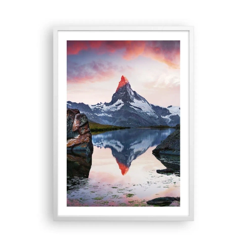 Poster in einem weißen Rahmen - Das Herz der Berge ist heiß - 50x70 cm