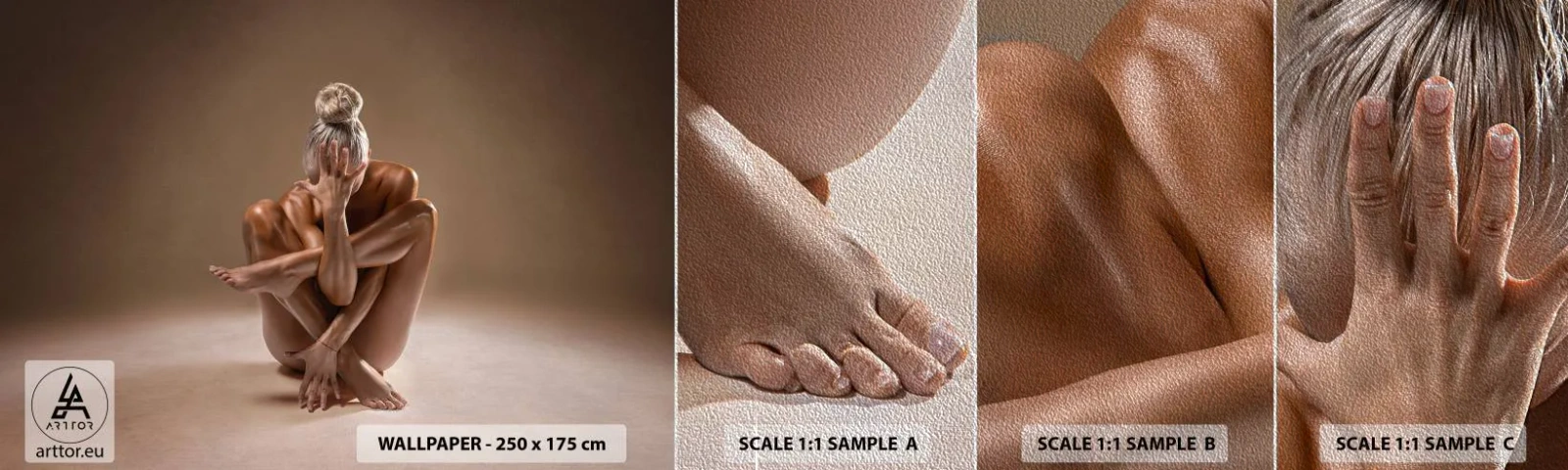 Fototapeten Muster Premium Sand - Die Einheit von Körper und Geist - Körper, Frau, Modell - 100x30 cm