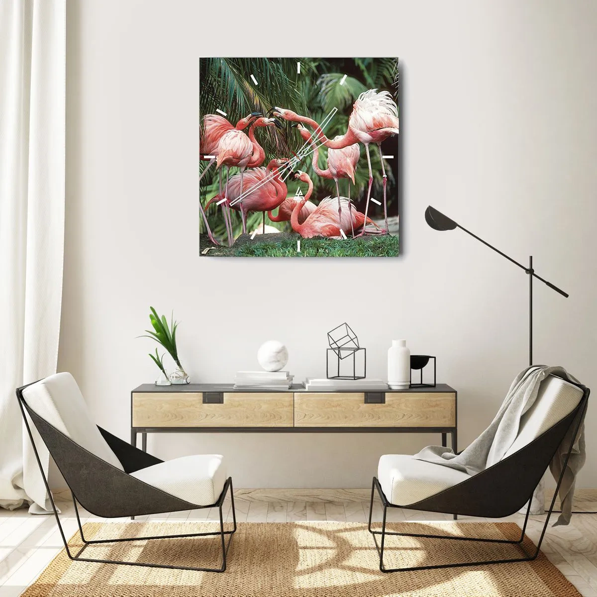 Wanduhr - Glasuhr - Nachmittagsklatsch - 40x40 cm