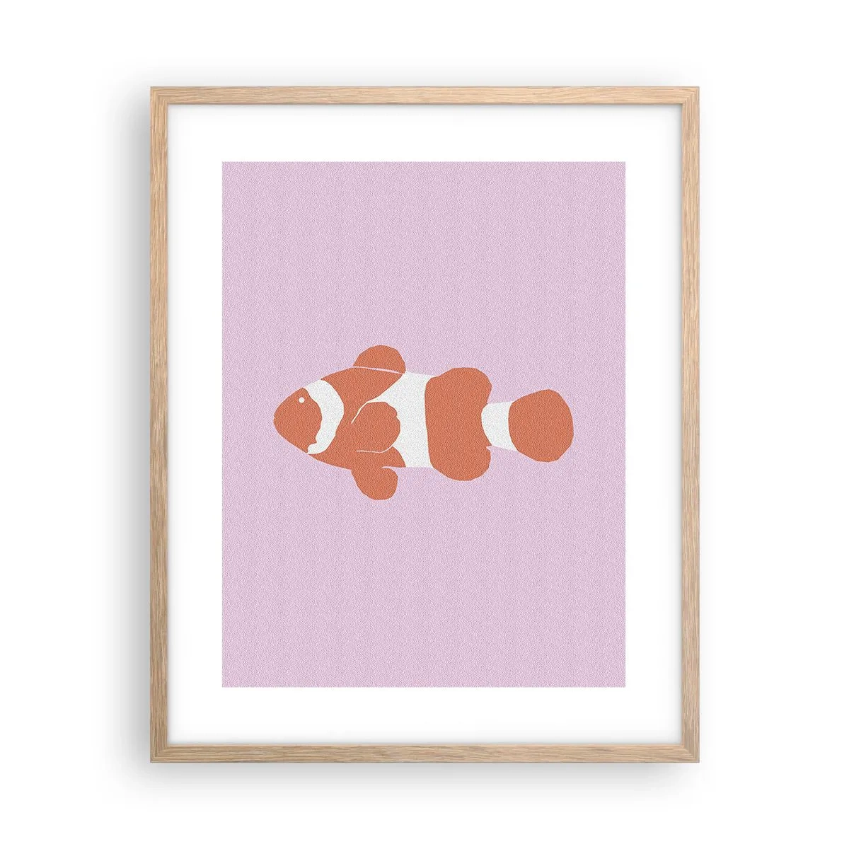 Poster in einem Rahmen aus heller Eiche - In Koralle an Gesicht und Schwanz - 40x50 cm