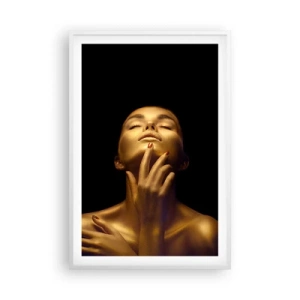 Poster in einem weißen Rahmen - Wie goldene Seide - 61x91 cm