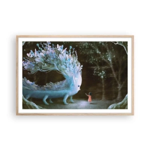 Poster in einem Rahmen aus heller Eiche - Fantastisches Treffen - 91x61 cm