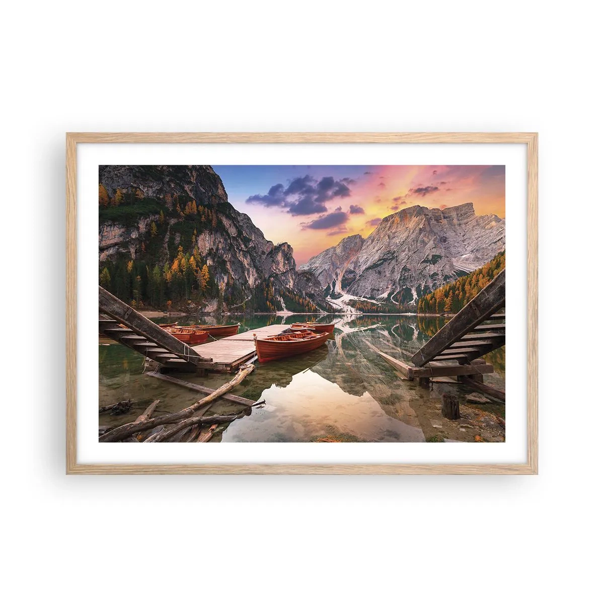 Poster in einem Rahmen aus heller Eiche - Versprechen des Tages - 70x50 cm