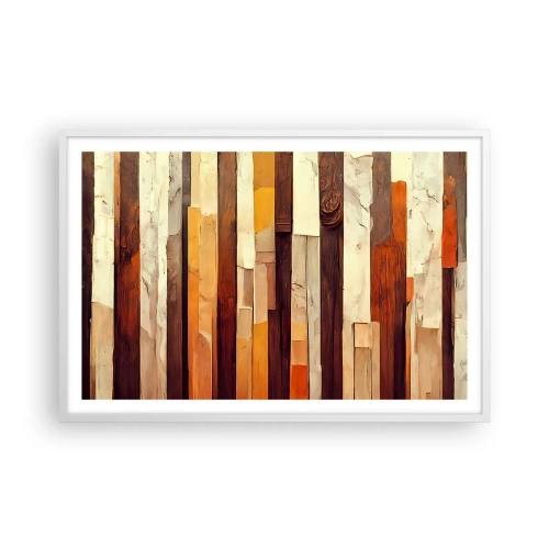 Poster in einem weißen Rahmen - Hymne der Waldbäume - 91x61 cm