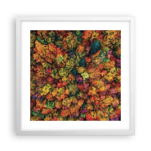 Poster in einem weißen Rahmen - Blumenstrauß aus Herbstbäumen - 40x40 cm
