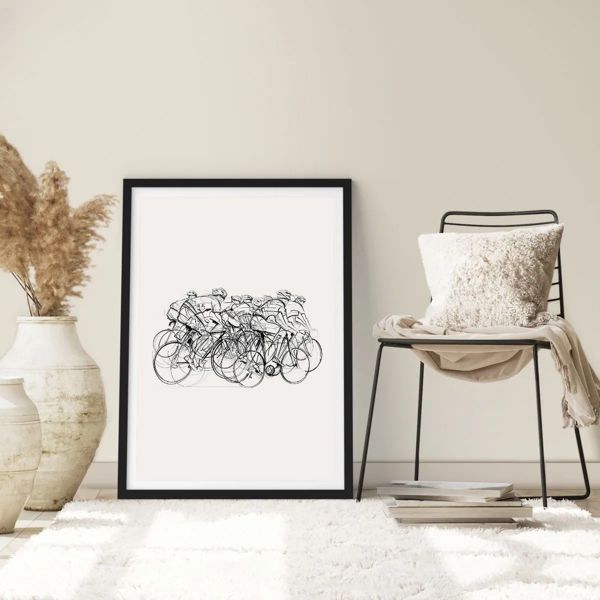 Poster in einem schwarzem Rahmen - Gemeinsam als Team - 70x100 cm