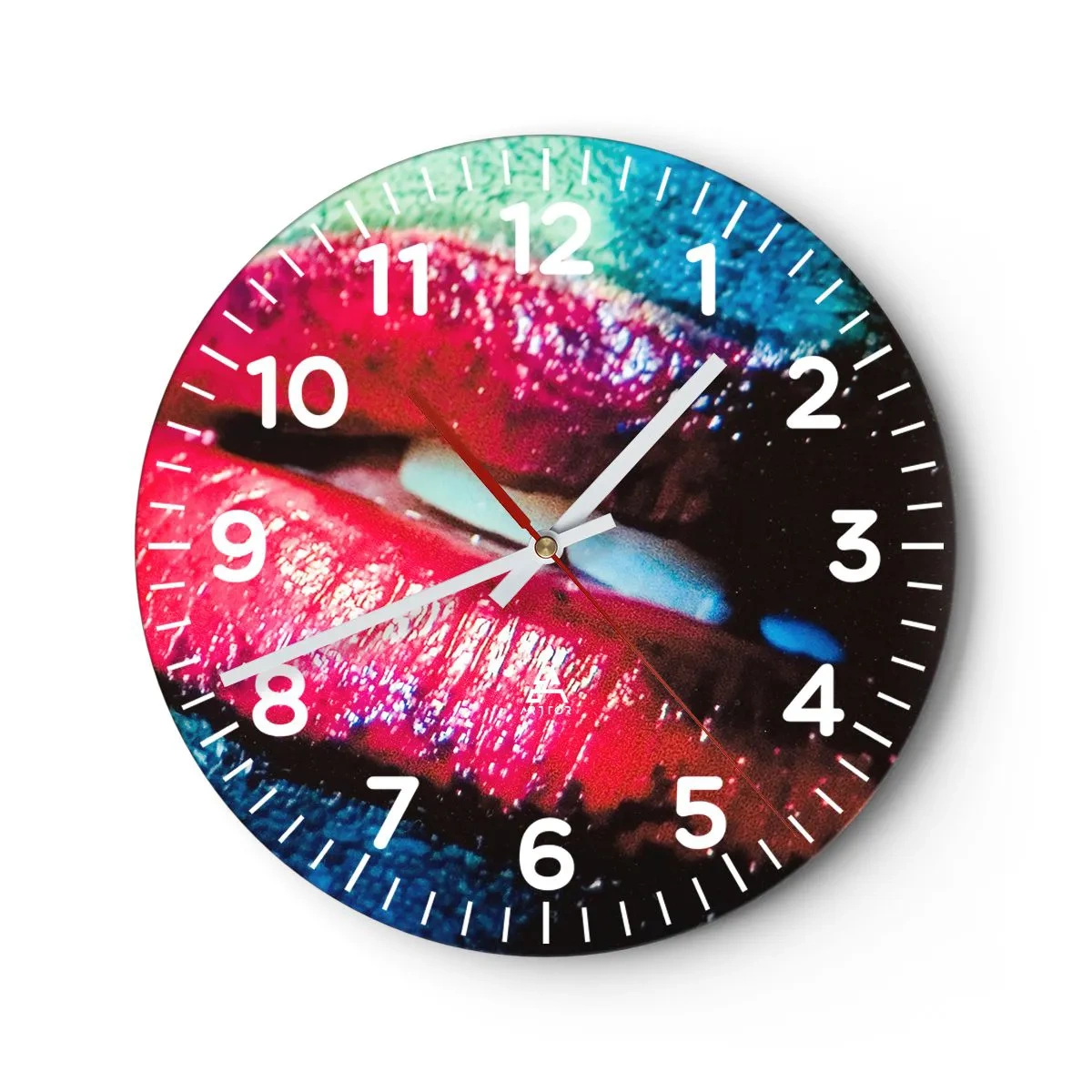 Wanduhr - Glasuhr - Sinnlich und verstörend - 40x40 cm