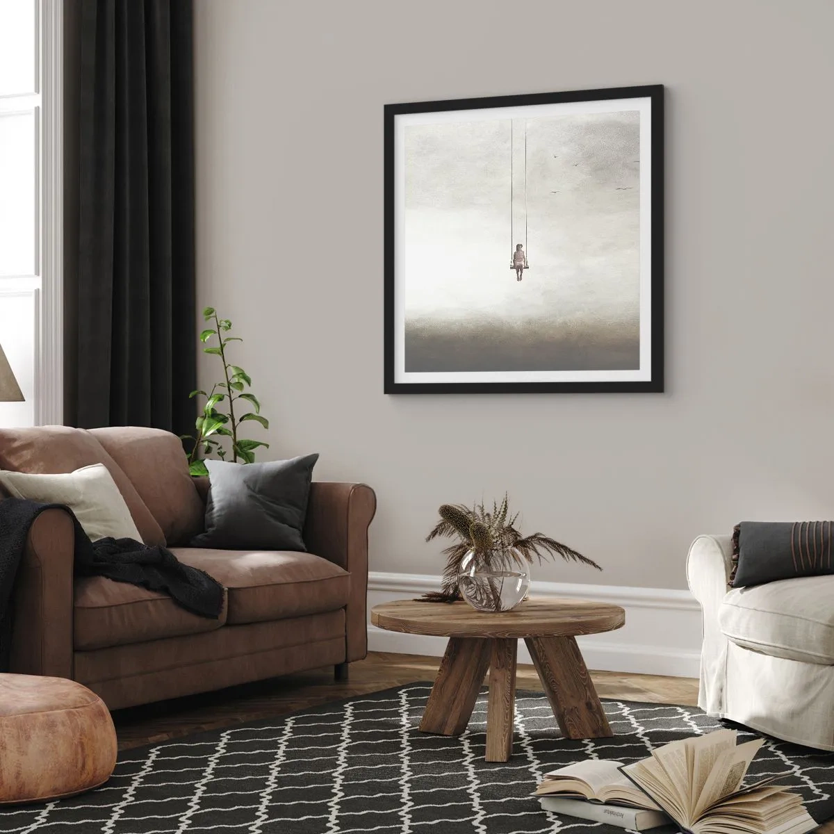 Poster in einem schwarzem Rahmen - Ein Kind in uns - 60x60 cm