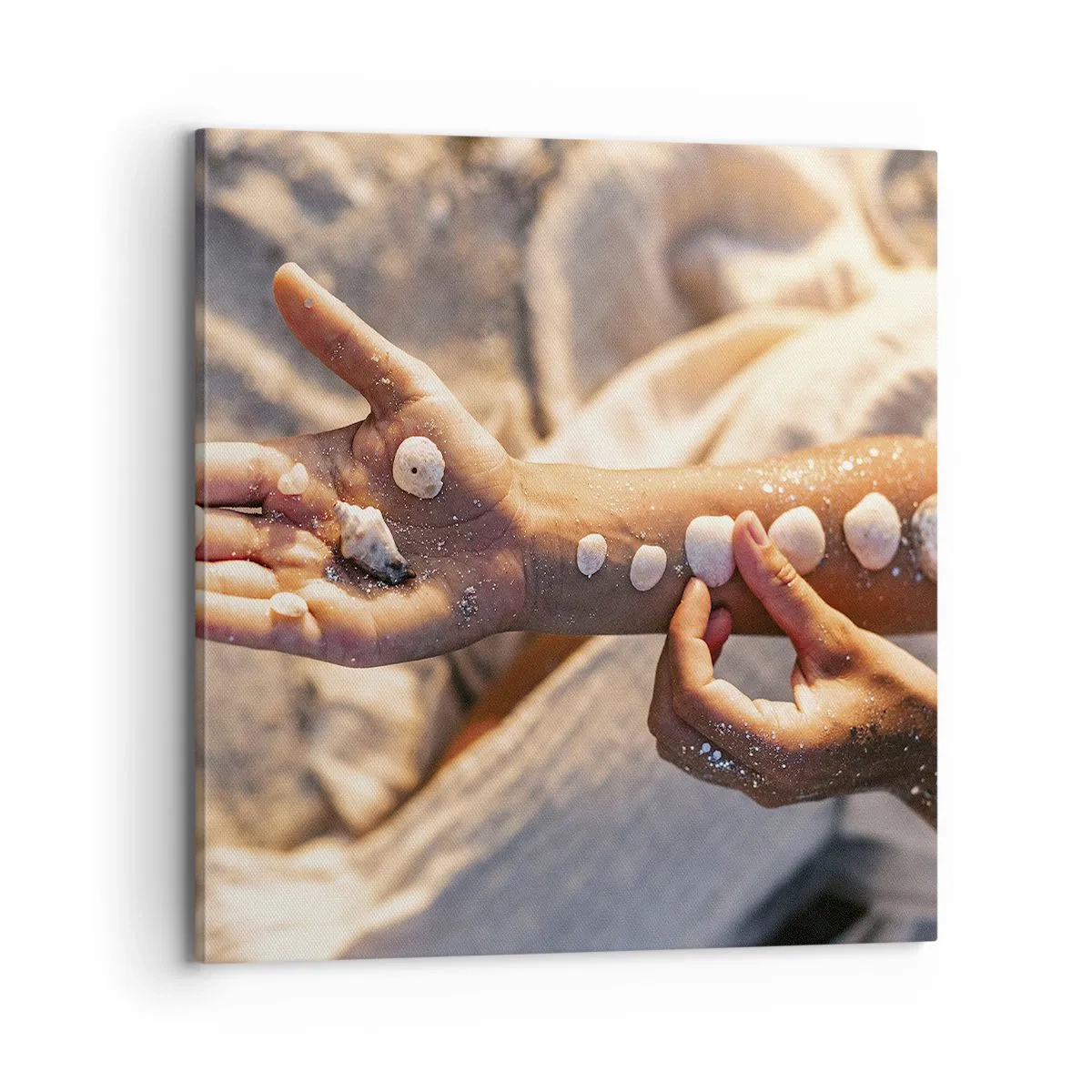 Bild auf Leinwand - Leinwandbild - Schönheit an Ihren Fingerspitzen - 70x70 cm