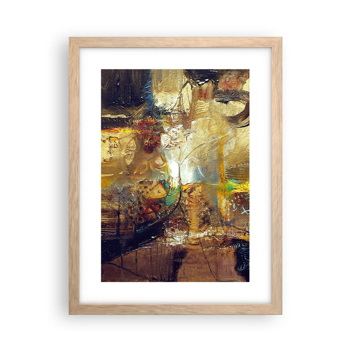 Poster in einem Rahmen aus heller Eiche - Kalt, wärmer, heiß - 30x40 cm