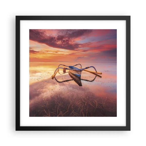 Poster in einem schwarzem Rahmen - Die Ruhe eines tropischen Abends - 40x40 cm