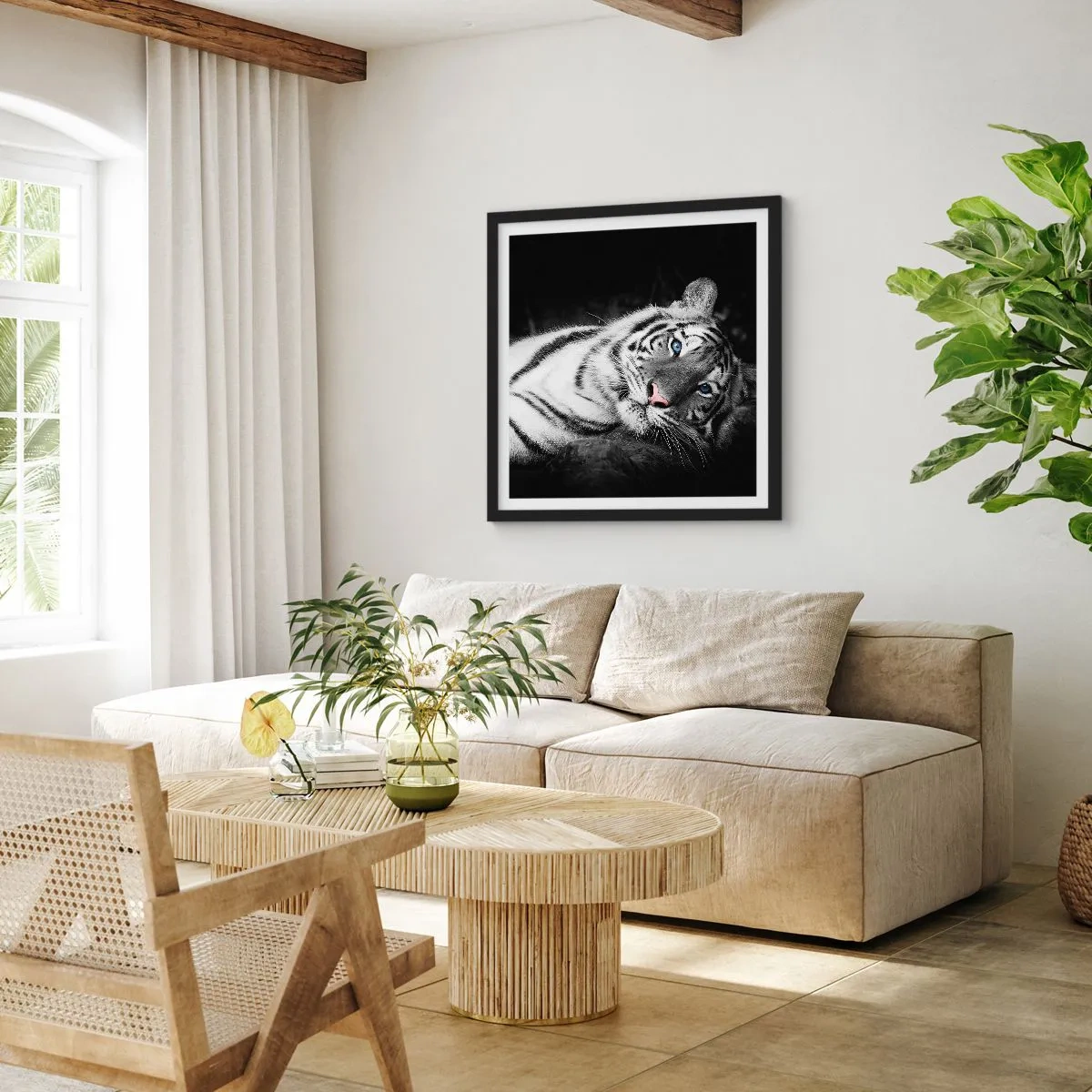 Poster in einem schwarzem Rahmen - Wildnis und Frieden - 60x60 cm