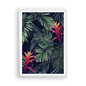 Poster in einem weißen Rahmen - Im Grünen in Flammen gehen - 70x100 cm