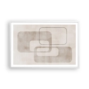 Poster in einem weißen Rahmen - Geometrische Fuge - 91x61 cm