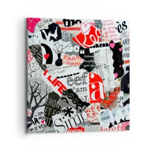 Bild auf Leinwand - Leinwandbild - Hipster-Collage - 70x70 cm