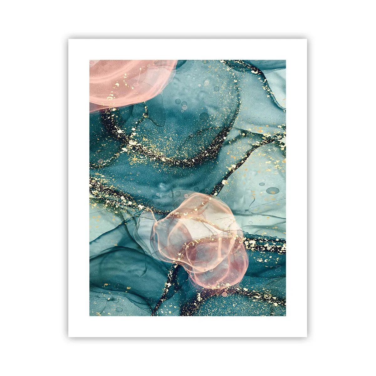Poster - Seidenblau, Tüllrosa - 40x50 cm
