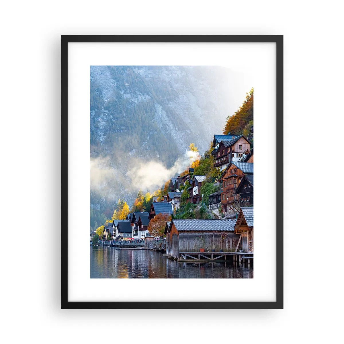 Poster in einem schwarzem Rahmen - Alpenatmosphäre - 40x50 cm