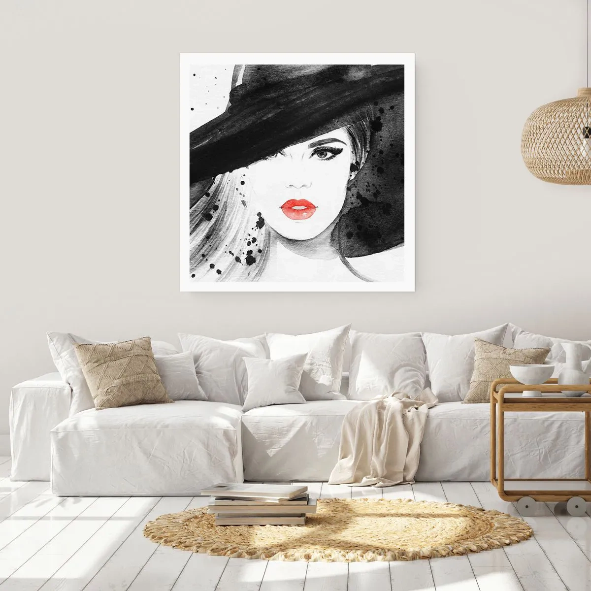 Poster - Frau in schwarz - 50x50 cm