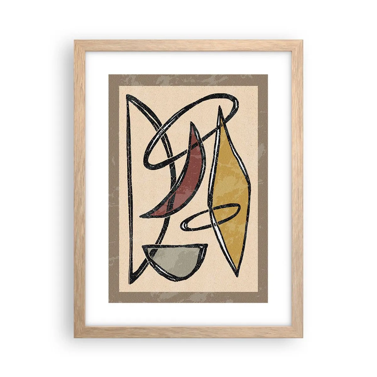 Poster in einem Rahmen aus heller Eiche - Komposition – Bögen und Ovale - 30x40 cm