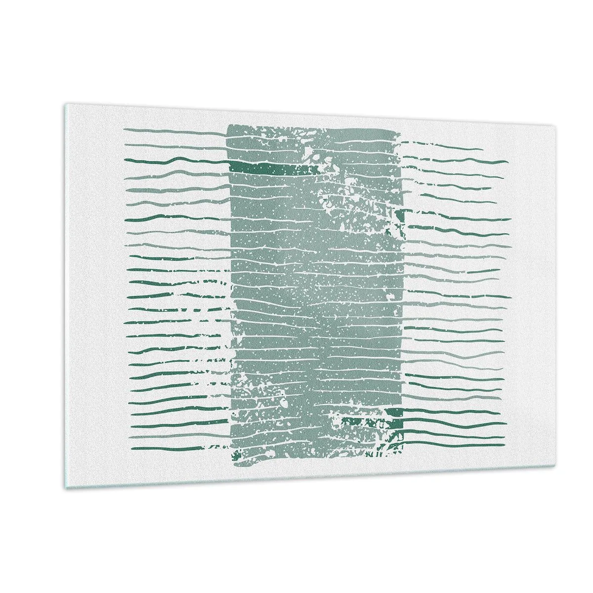 Glasbild - Bild auf glas - Horizontale Meereslinien mit Distressed-Effekt erzeugen eine abstrakte Struktur - 120x80cm - Marine Abstraktion - Moderne Wanddekoration für Wohnzimmer und Schlafzimmer ARTTOR