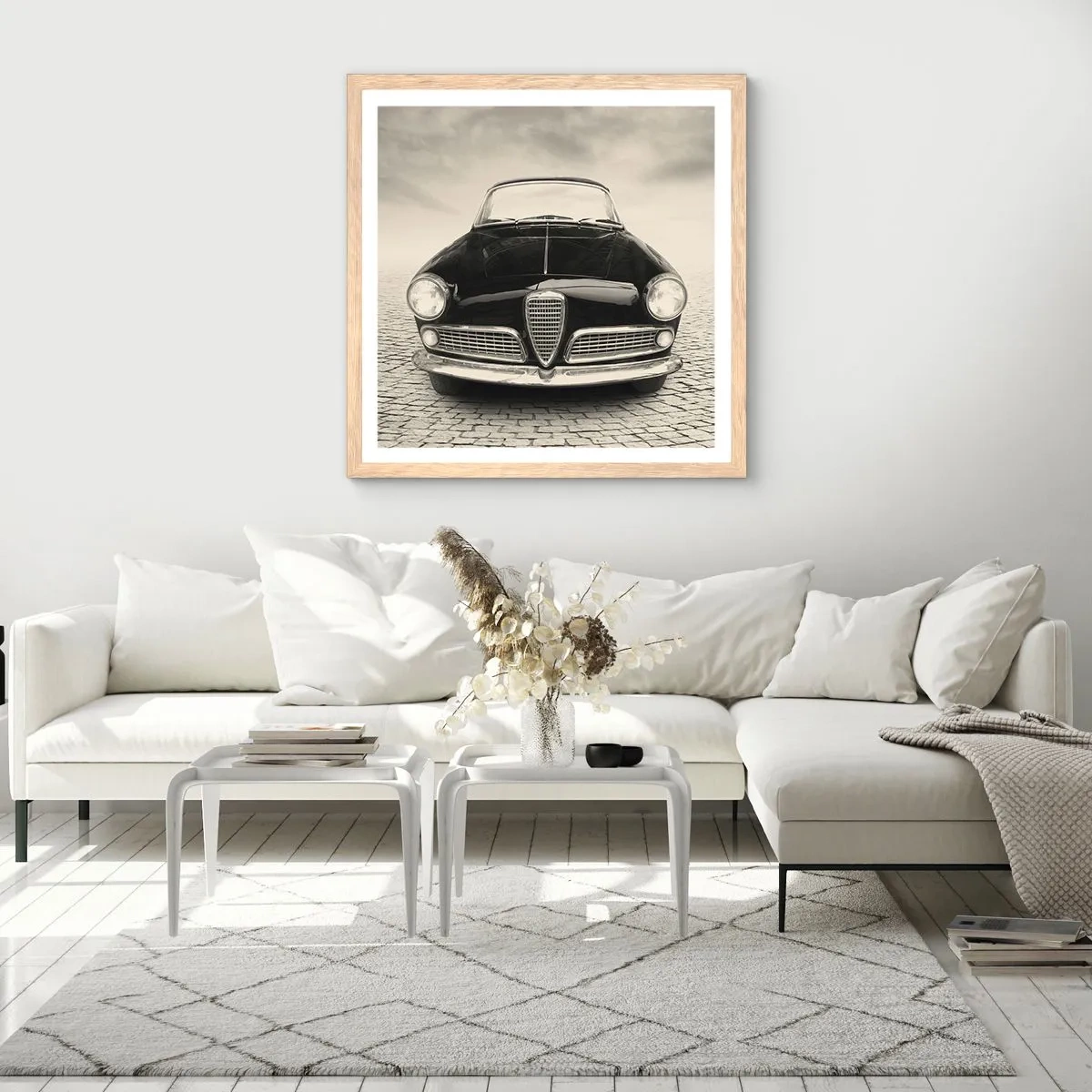 Poster in einem Rahmen aus heller Eiche - Man muss mich einfach lieben - 30x30 cm