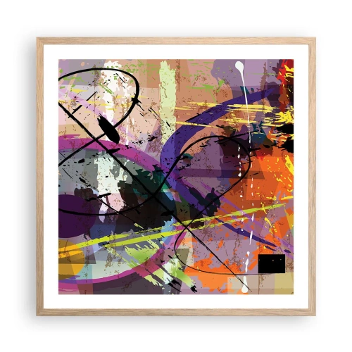 Poster in einem Rahmen aus heller Eiche - Du kannst geradeaus oder umhergehen - 60x60 cm
