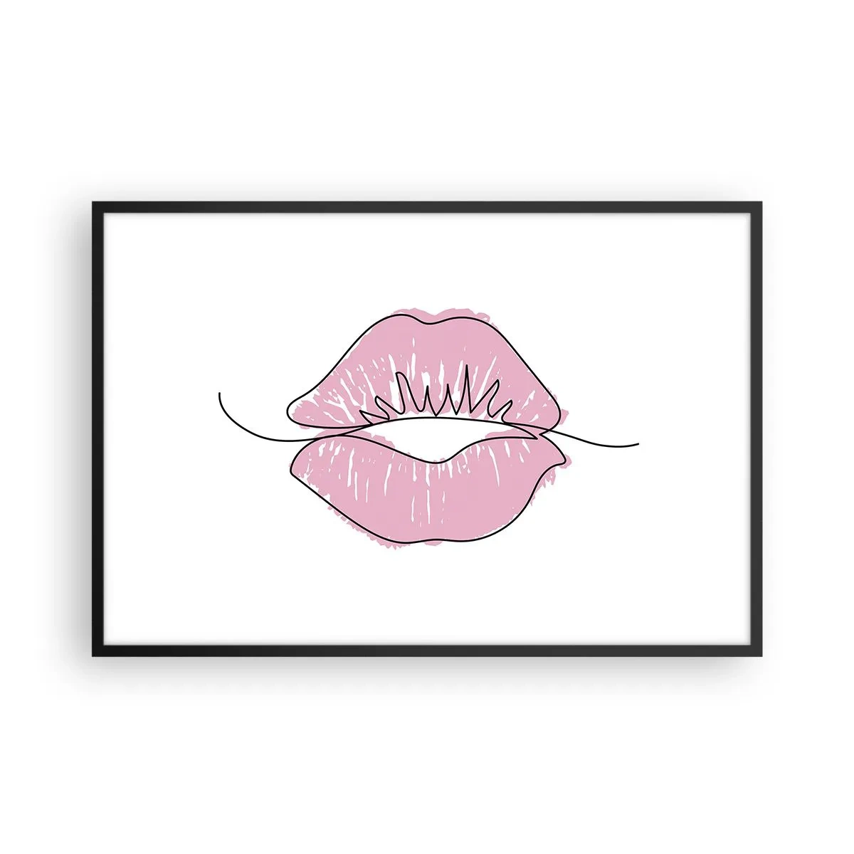 Poster in einem schwarzem Rahmen - Bereit zum Küssen? - 91x61 cm