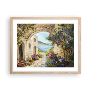 Poster in einem Rahmen aus heller Eiche - Charme einer Küstenprovinz - 50x40 cm