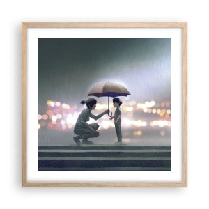 Poster in einem Rahmen aus heller Eiche - Und jetzt ist alles in Ordnung - 50x50 cm