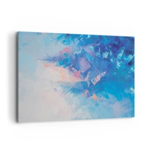 Bild auf Leinwand - Leinwandbild - Abstrakte Komposition in Blau- und Rosatönen - 100x70cm - Winter-Abstraktion - Moderne Wanddekoration für Wohnzimmer und Schlafzimmer ARTTOR