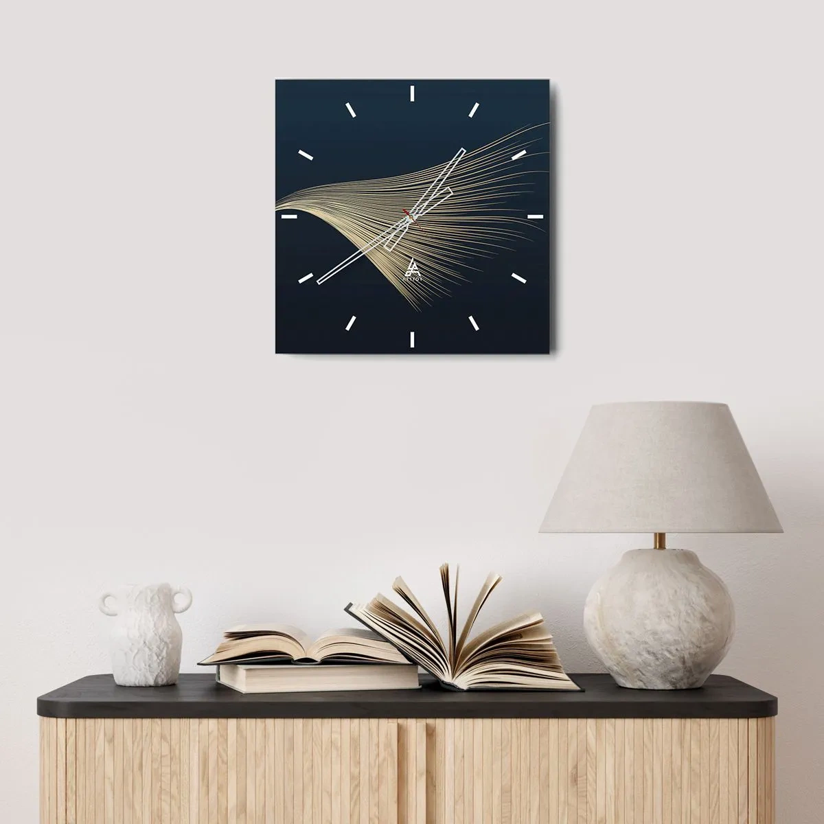 Wanduhr - Glasuhr - Wie das Haar eines Engels - 30x30 cm