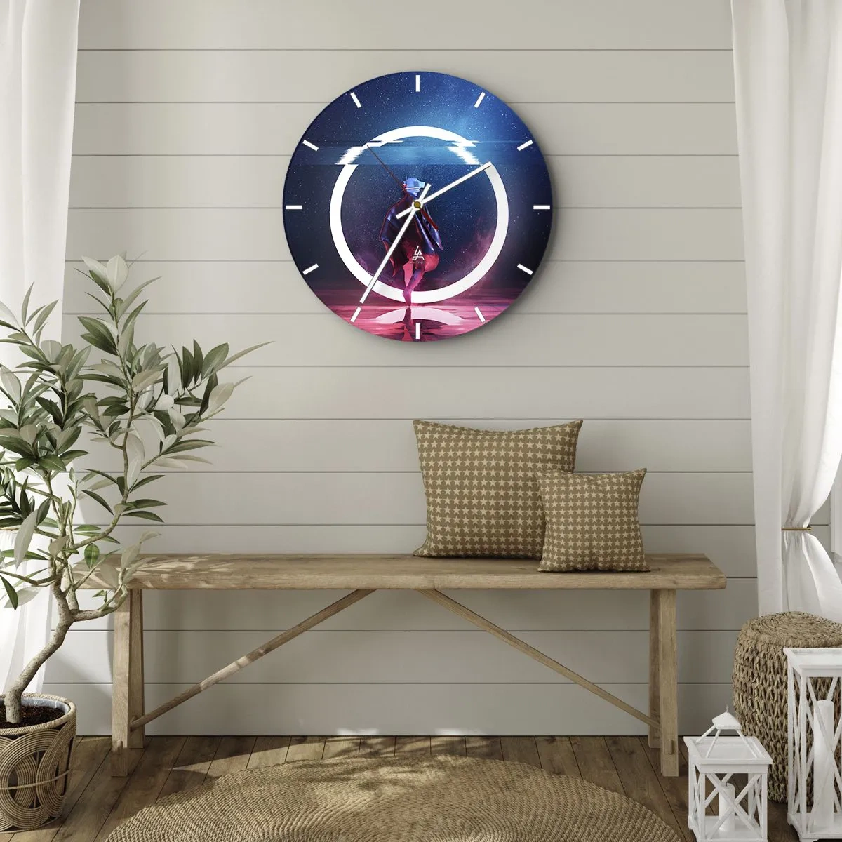 Wanduhr - Glasuhr - Zwischen den Welten - 30x30 cm