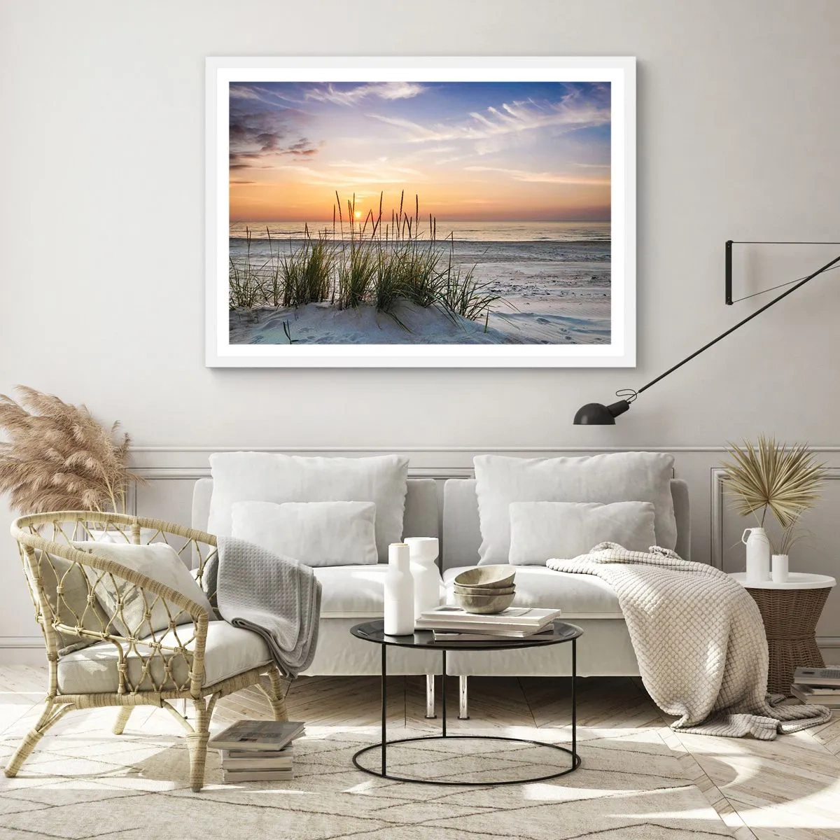 Poster in einem weißen Rahmen - Schau, denk, fühl - 50x40 cm