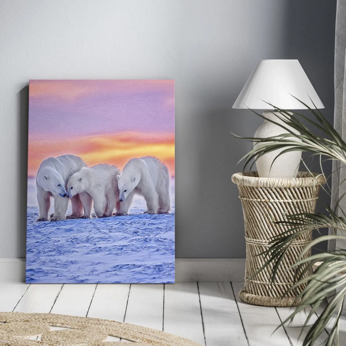 Bild auf Leinwand - Leinwandbild - Familienwärme ist genug - 55x100 cm
