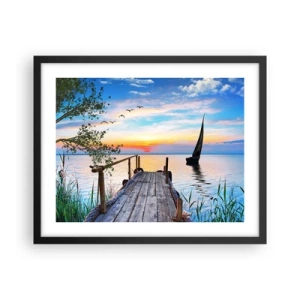 Poster in einem schwarzem Rahmen - Guten Abend - 50x40 cm